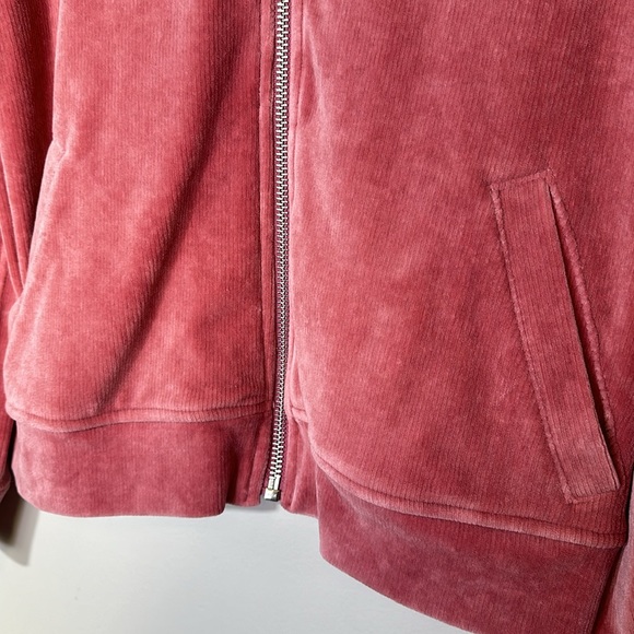 Madewell Texture & Thread corduroy collared full zip jacket pink silver small - Picture 5 of 9